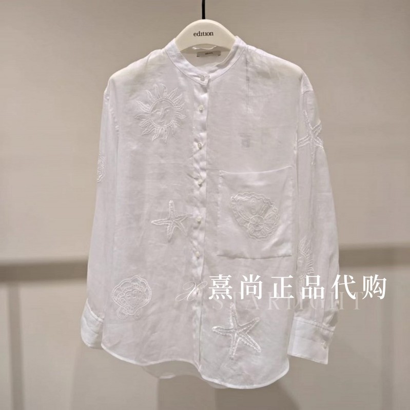 Ebf2Sht020-2199 Three Crowns Exclusive Genuine Product 2026 Summer 4A Embroidered Lightweight Long-Sleeve Shirt Ebf2Sht020-2199 Three Crowns Exclusive Genuine Product 2026 Summer 4A Embroidered Lightweight Long-Sleeve Shirt