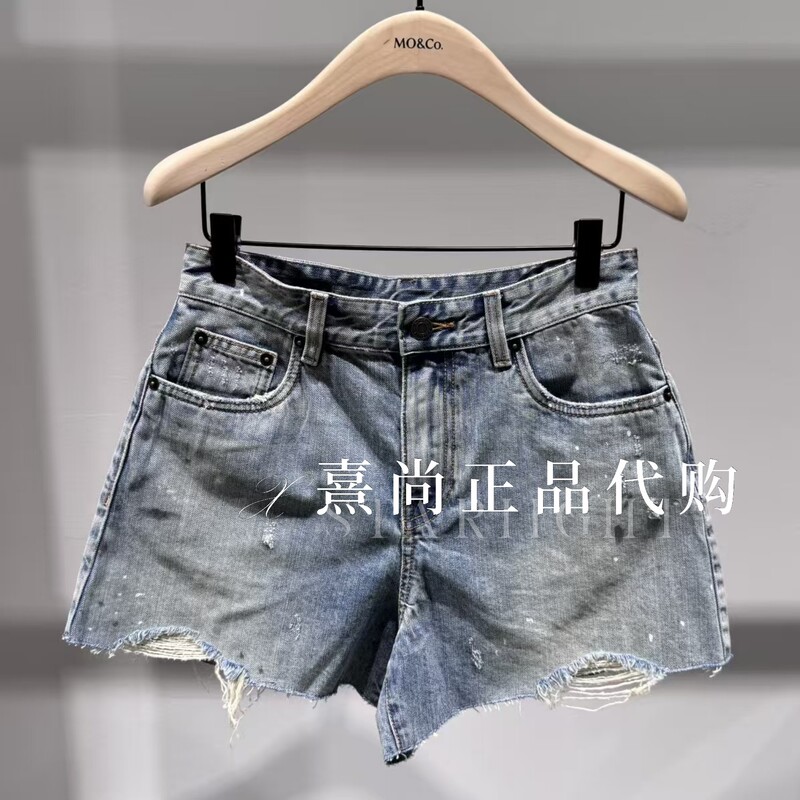 Mbf2Sot001 Original 799 Triple Crown Exclusive Genuine Product 2026 Summer Model 5A Frayed Straight-Leg Denim Shorts Mbf2Sot001 Original 799 Triple Crown Exclusive Genuine Product 2026 Summer Model 5A Frayed Straight-Leg Denim Shorts