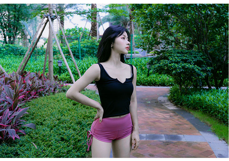 Nhựa nhẹ mới lưới màu đỏ dây rút hông đào tập thể dục yoga quần short - Quần thể thao quần thể thao nam