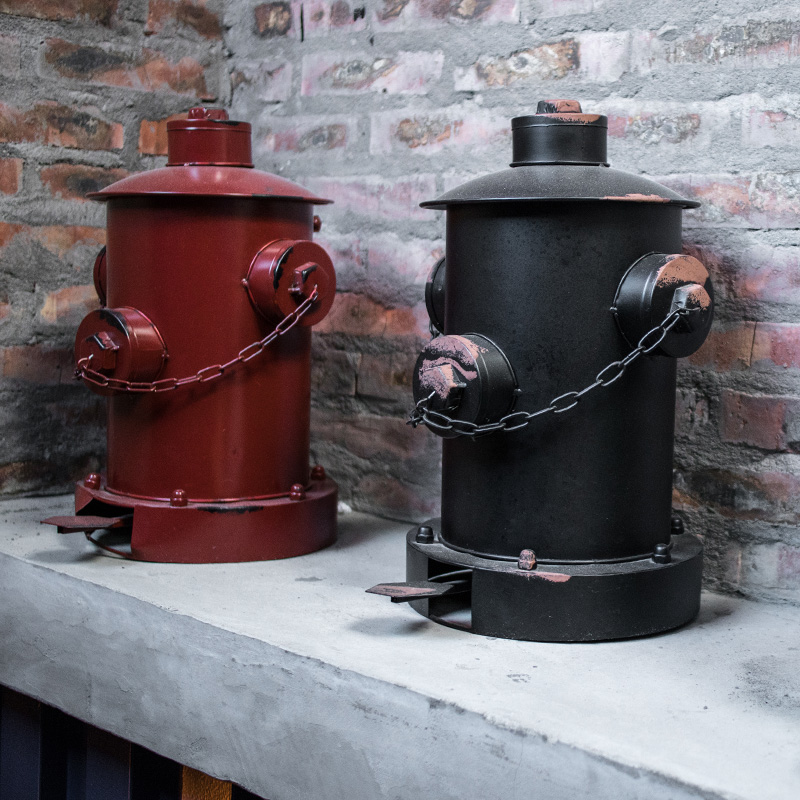 Retro industrial style iron art creative fire hydrant pedal trash can decoration American decoration bar internet cafe restaurant