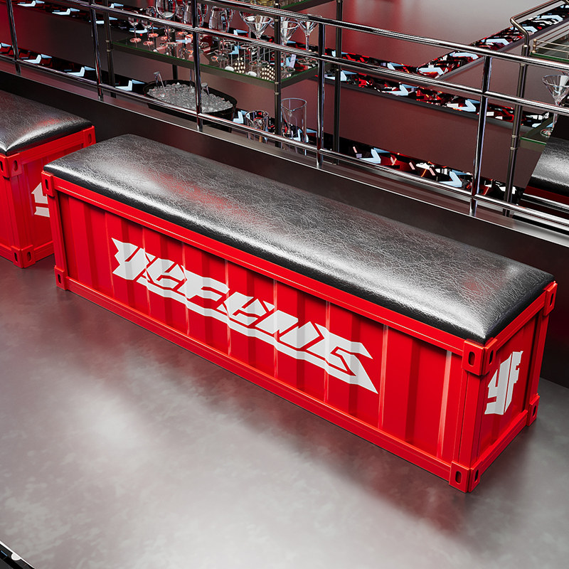 集装箱长凳工业风换鞋凳到底有多出片？咖啡店/健身房/玄关都在用！