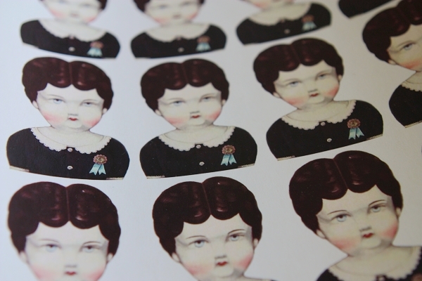 Homemade stickers (no waterproof) Antiques dolls Poisonous Mushrooms Big White Rabbit Fat Doll Sweet Cat A4