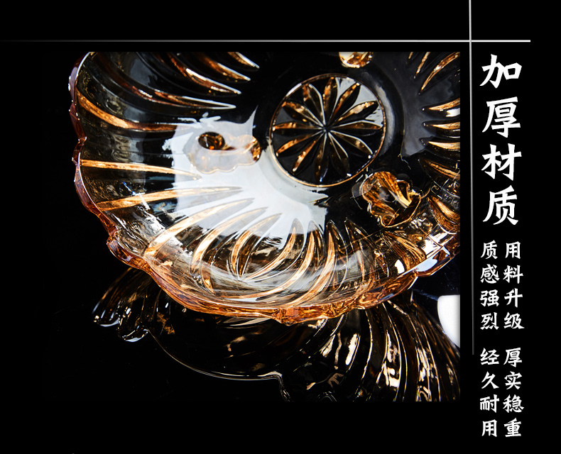 欧式水晶玻璃水果盘 现代创意客厅家用茶几篮 大号糖果干果沙拉盆商品详情图