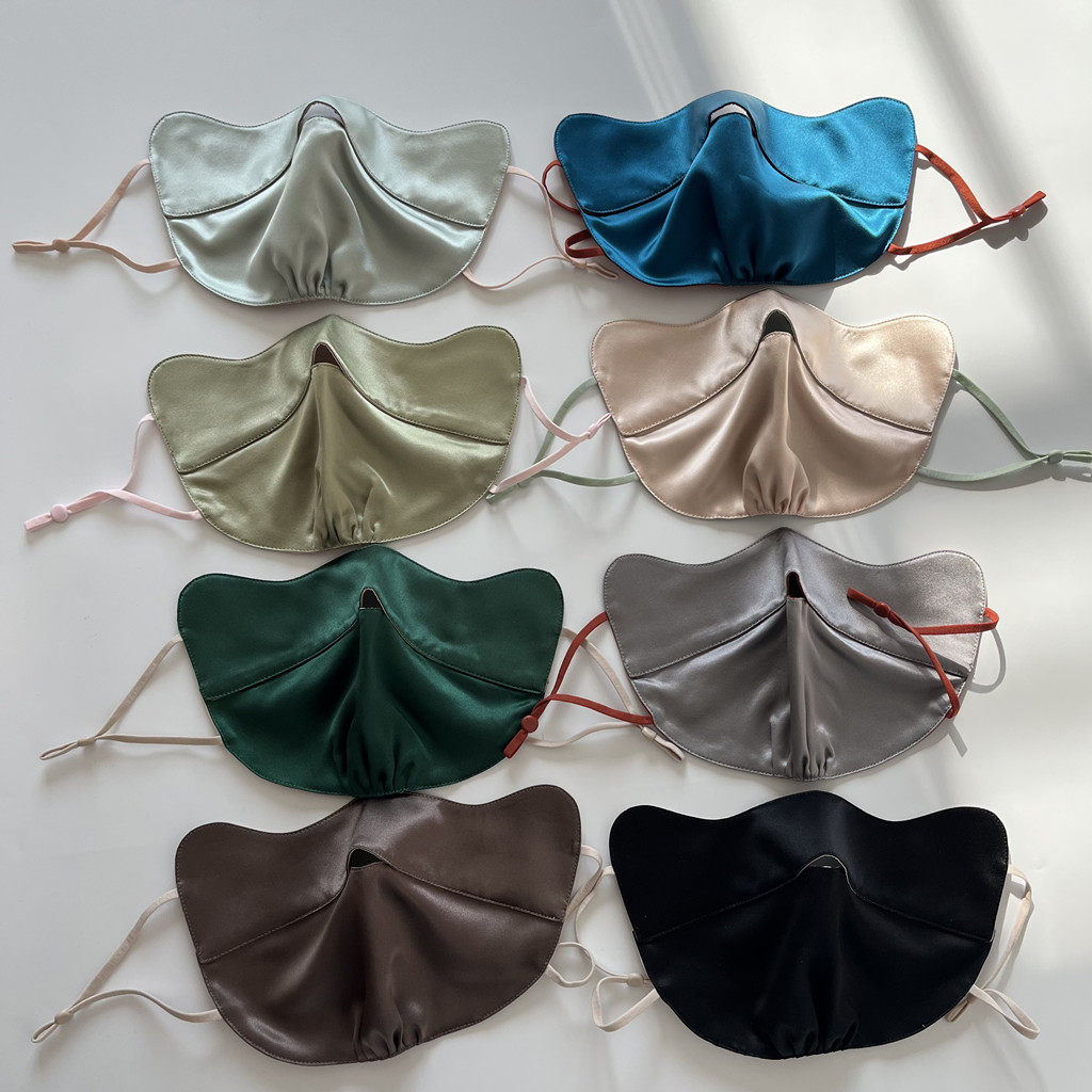 Sun Mask Colour In 🔥 Oriental beauty! 22mm double-sided contrast color silk mask ...