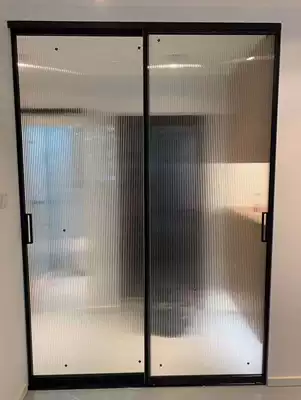 Shunxiang Anju moving door Net Red 2 0 narrow side black frame wardrobe partition kitchen balcony glass three linkage sliding door