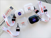 NASA TPU with lanyard soft shell airpods Pro transparent soft shell airpods TPU Protective case with lanyard