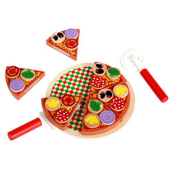 Wooden simulation shiitake mushroom pizza cutting to cut cutle children's kitchen to pass the toy toy puzzle role performance