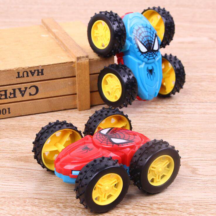 New inertial return double-sided drop-resistant dump truck 360 flip night market toy car Children's toy small gift