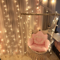 Nordic style net red bed and breakfast cafe tassel hanging chair Home balcony bedroom Girl heart single swing chair