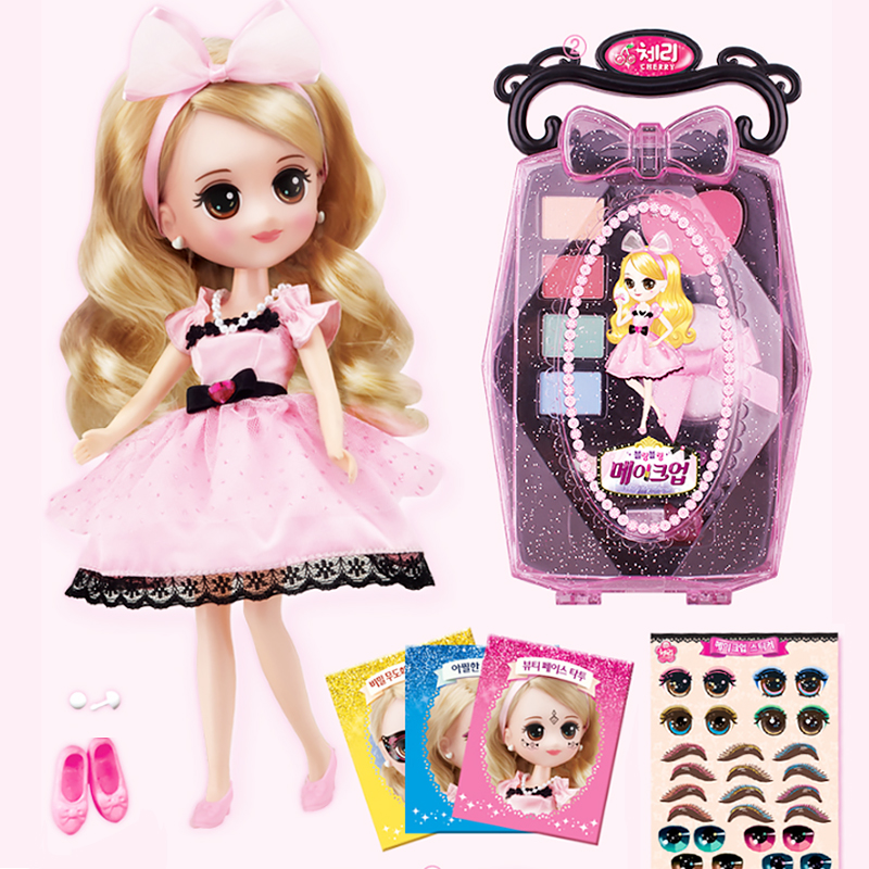 Korean Cosmetic Box Set Toys for Doll Makeup Color Set Children Little Girl Princess Gift