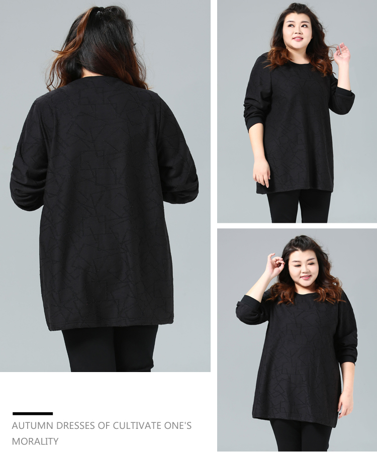 儿 size lớn của phụ nữ cộng với váy nhung dày ấm áp béo mm đơn giản che bụng giảm béo mùa đông áo kiểu nữ đẹp tuổi 35