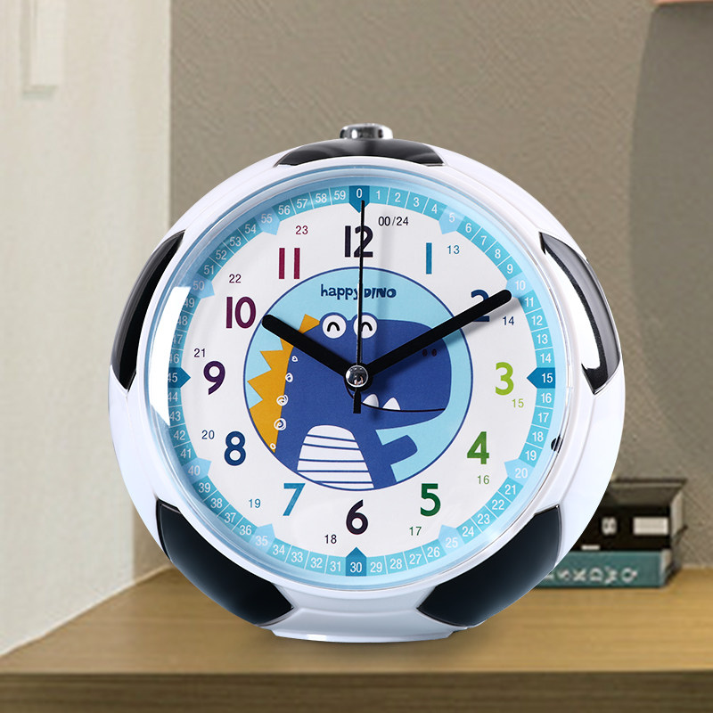 Cute football boy alarm clock bedroom bedside get up artifact student special silent alarm cartoon children's clock