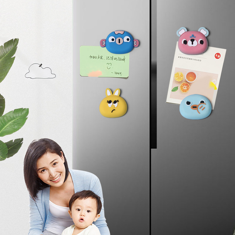 Cute Cartoon Three-dimensional Fridge Sticker Home Decoration Magnetic message sticker personality creative 3d Animal magnet magnet