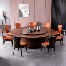 Morning House New Chinese solid wood large round table 2 2 packs of box dining table 1 8m16 people hotel special round electric dining table