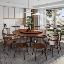 Table all solid wood logs 12 people 15 people 20 people table for dinner Nordic big table big round table home