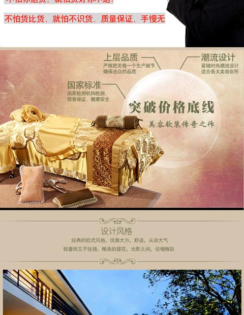 Làm đẹp giường bao gồm bốn bộ của thẩm mỹ viện giường massage trị liệu giường bìa làm đẹp giường bìa tùy chỉnh thực hiện - Trang bị tấm