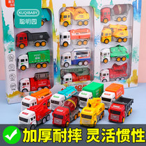 Childrens engineering vehicle toy set Boy car baby 3 years old Mini Boy fire inertia all kinds of cars 2-4