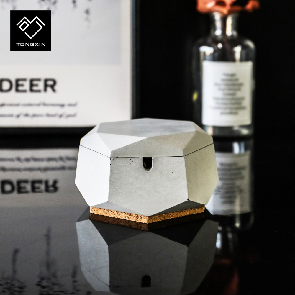 First Bull Nordic Ins Cement Cigarette Ash Trays Home Living Room Swing Piece Creative Retro Industrial Wind Personality Cigarette Cylinder With Lid