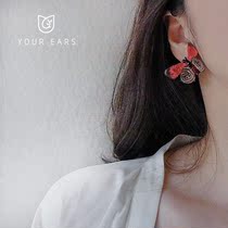 YOUR EARS hand-made shes Zizi with embroidered butterfly heavy industry luxury temperament atmospheric exaggerated ear needle