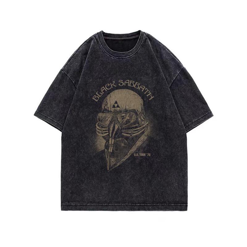 Digital Direct Print Rock Black Sabbath Short Sleeve T-Shirt for Men 2026 New Style Pure Cotton Plus Size