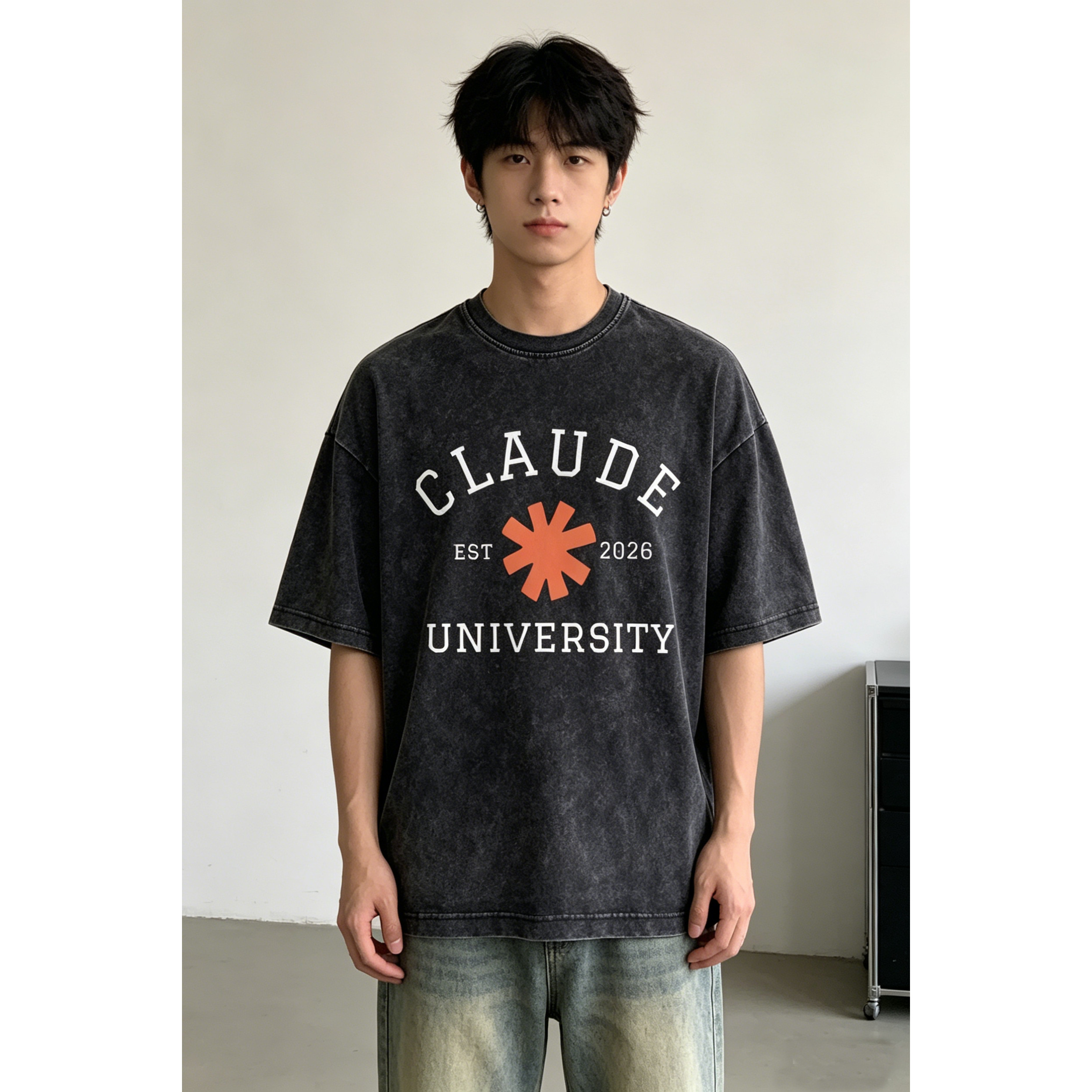 chatGPT AIオタク クロード プログラマー AIモデル 人間的 半袖Tシャツ メンズ 純綿