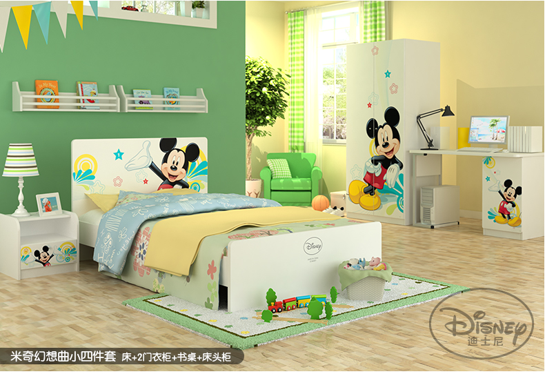 Disney 1.2 1.5 m trẻ em nội thất phòng kết hợp bộ trẻ em giường cô gái công chúa nội thất phòng ngủ