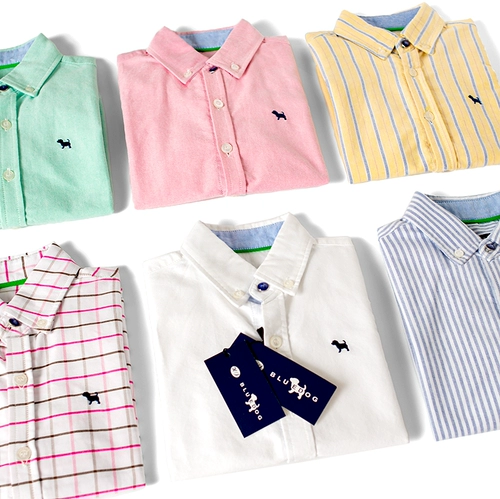 Детский лонгслив для школьников, хлопковая цветная рубашка для мальчиков, ткань оксфорд