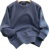 Это снова большая фабрика ~ Мальчики Терри Круг круглой шеи толстый хлопок Т-средний большой детский сплошной пуловер с твердым цветом детского повседневного топа