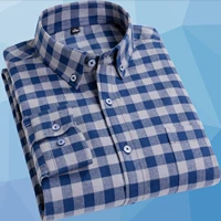Cộng với phân bón XL nam cotton trung niên kẻ sọc áo sơ mi nam béo béo mùa thu áo khoác - Cực lớn quần áo nam hàng hiệu