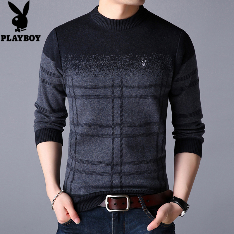 Playboy Xuân Thu áo len mới vòng đầu có cổ đáy đan nam Hàn Quốc phiên bản loose-fitting áo len thủy triều.