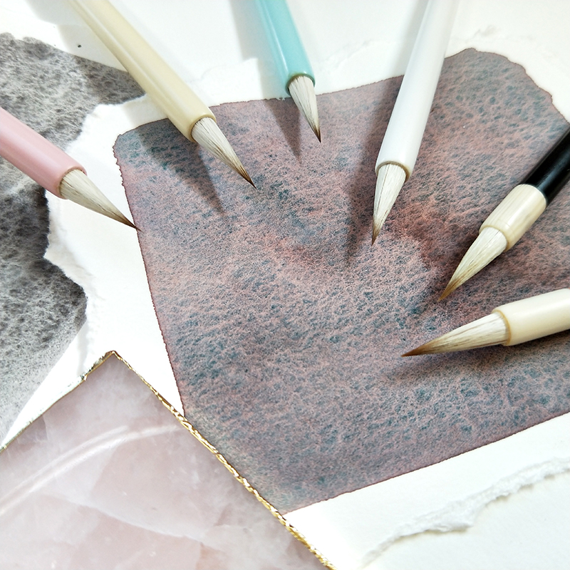 (Sundry pile)and Ya Xuan Su-dyed plum bone drop Han Jin Yi watercolor pen hand-painted hook line detail paved color