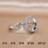 New Seiko S925 silver ring with empty support and gem claw inlaid bezel 3*4/4*6/6*8/8*10/10*12