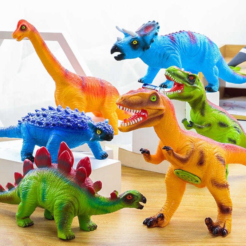 Soft glue oversized Tyrannosaurus rex dinosaur plastic toy simulation animal model set children baby 3 years old 6 boys