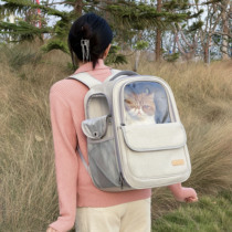 Cat Backpack Outing School Bag Shoulder Pet Bag Cat Travel Dog and Cat Supplies Transparent Large Capacity Portable Cat Bag