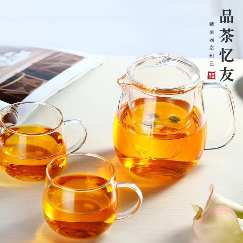 Tea Memo Glass Tea pot Tea Separation Office Penguin Kettle Female High-Temperature Cooking Tea Boiler Separation Household