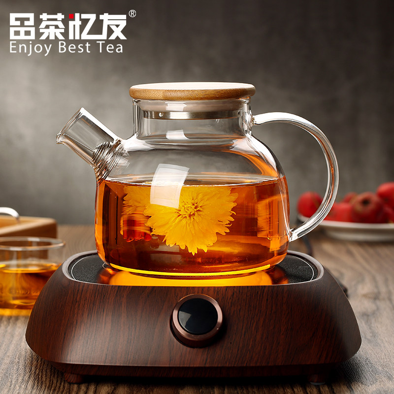 Tea tasting, Yiyou, black crystal stove, household high-power small round iron kettle, water boiler stove, kung fu tea set, tea making stove