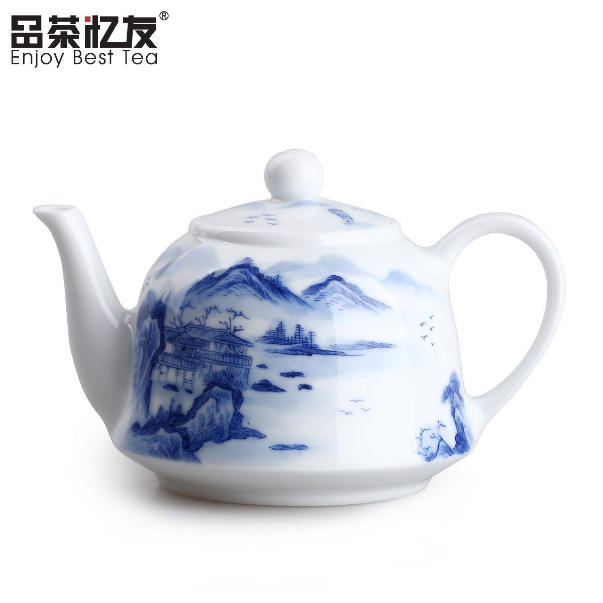 Pint Tea Amnesia Friend Tea Kettle Hand-painted Landscape Green Flower Porcelain Small Teapot Bubble Teapot Hand Teapot-Taobao