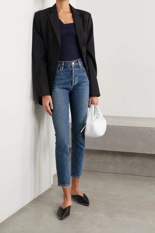 Must-Have~ New Autumn Classic Retro High-Waisted High-Stretch Slim-Fit Straight-Leg Slimming Sports Jogging Skinny Jeans