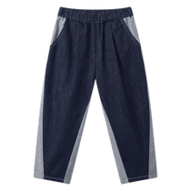 Anti-fading denim]gxgkids childrens clothing childrens jeans 24 autumn new style splicing pants for boys and girls