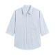 GXG Men's Heavyweight Series Striped Casual Loose Lapel Three-quarter Sleeve Shirt Men's 24th Summer ສິນຄ້າໃຫມ່