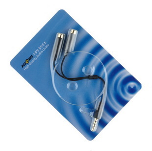 HIeGI Heitier brand is suitable for mobile phone use with double plug headphone Mccomputer ear switching line extension cord