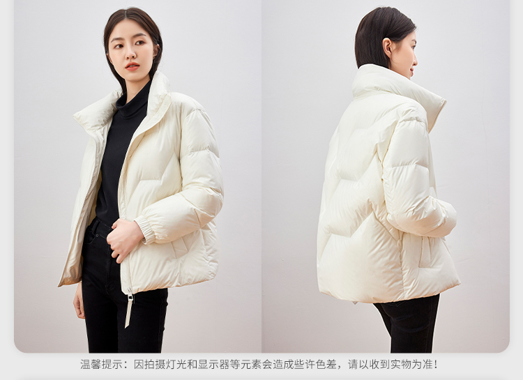 雪中飞 女士 轻暖鹅绒 短款羽绒服 图12