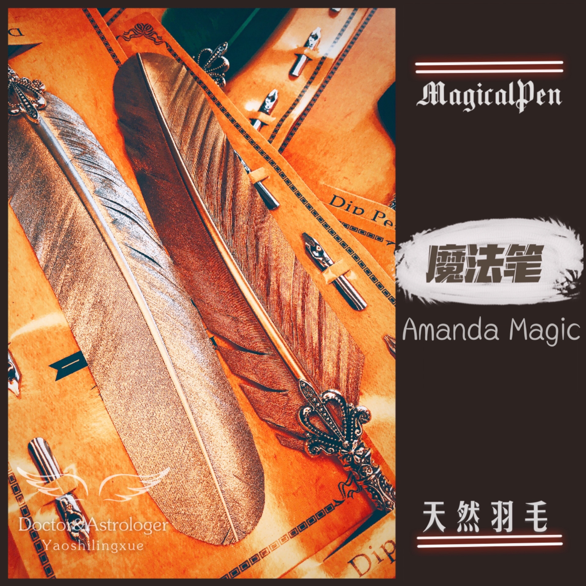 Pharmacist Home Amanda Magic Amanda Magic Brand Feather Pen Natural Turkey Feather Dip pen