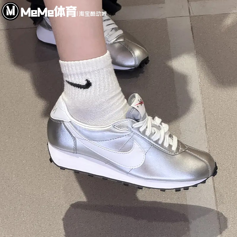 Nike 2026 Summer Women's Silver Patent Leather Retro Forrest Gump Shoes Waffle Low-Comfort Casual Shoes Ir0043-001 Nike 2026 Summer Women's Silver Patent Leather Retro Forrest Gump Shoes Waffle Low-Comfort Casual Shoes Ir0043-001
