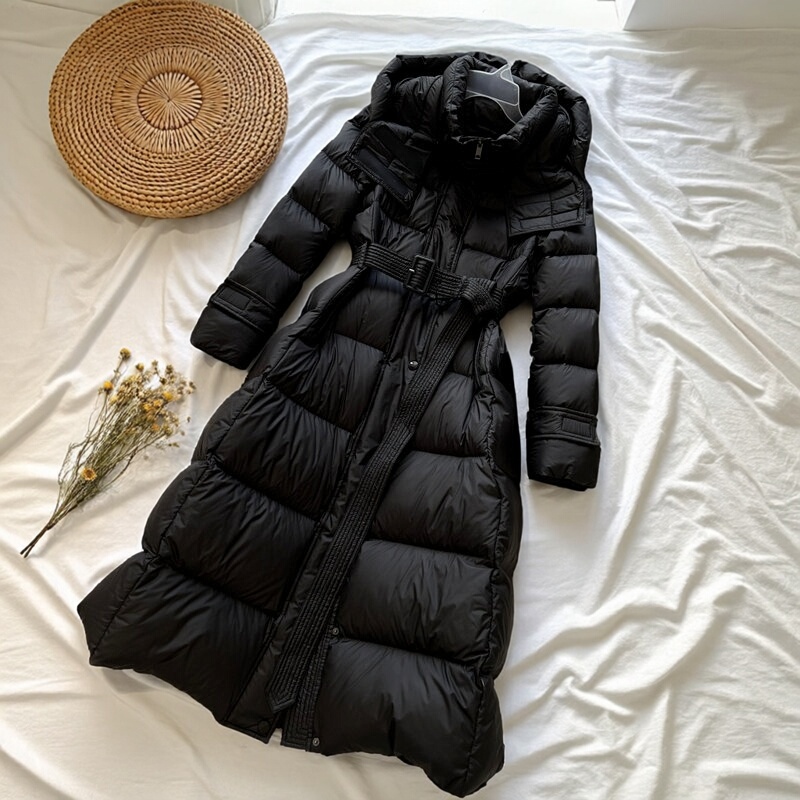 Special Offer/High-End Boutique Style Winter Clothing/Black Long Waist-Cinching Slimming Hooded down Jacket Thick Coat for Women in Winter Special Offer/High-End Boutique Style Winter Clothing/Black Long Waist-Cinching Slimming Hooded down Jacket Thick Coat for Women in Winter