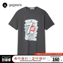 gxgjeans mens summer T-shirt mens printing gray short-sleeved casual T-shirt trend handsome