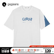 gxgjeans mens 2021 summer new T-shirt mens fashion refreshing printing casual short-sleeved loose-fitting t-shirt