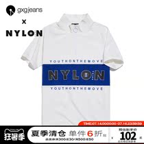 gxgjeans mens 2019 summer nylon joint item casual pullover sweater casual letters
