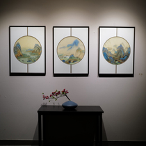 China Wind Landscapes Thousands Of Miles of Jiangshan Triple Pure Handmade Su Embroidered sofa Background wall Living room Decorative Painting