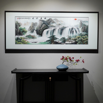 China Wind and Atmospheric landscapes with a long history of pure handmade Su embroidered with sofa Background TV wall Living room Decorative Painting
